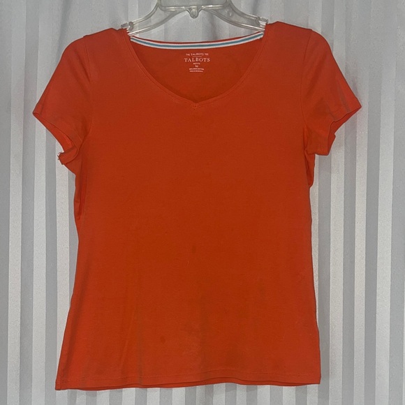 Talbots Tops - Talbots Bright Orange V-Neck Short Sleeve Tee “The Talbots Tee”